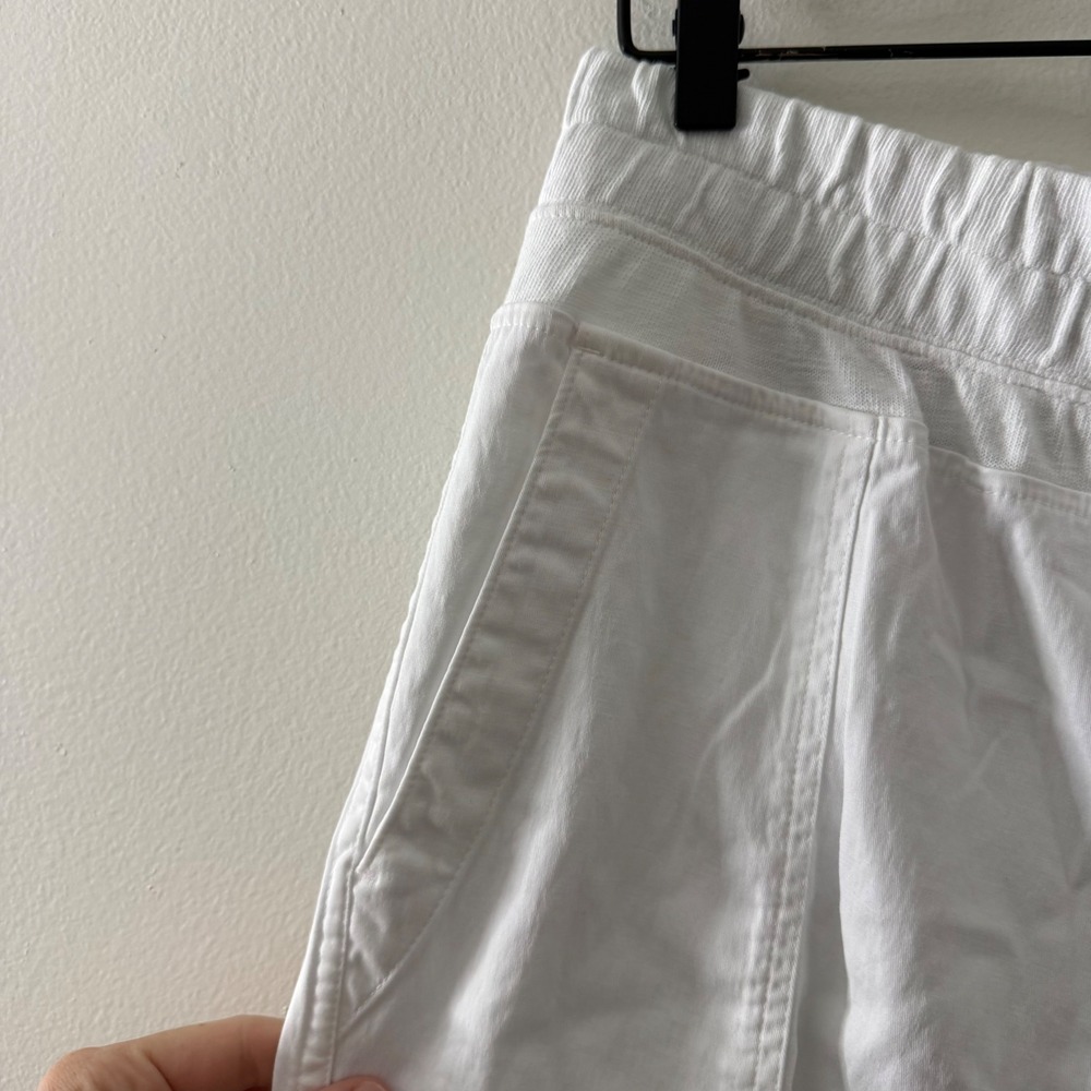 James Perse Los Angeles White Cotton Blend Drawstring Jogger Pants Size 2 - Picture 2 of 11